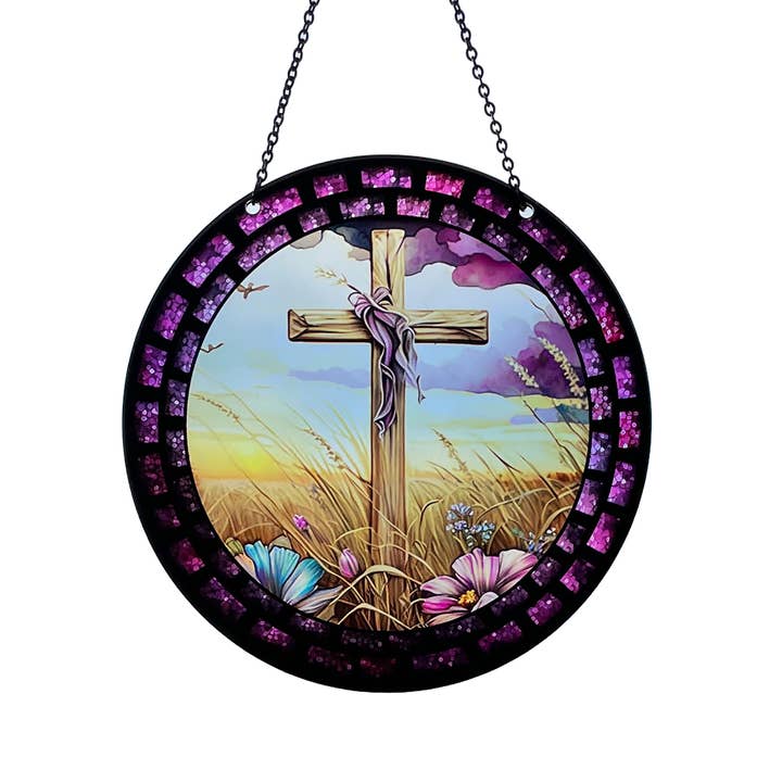 Kruisvormige zonnevanger van acryl met ketting #SC120 van d'ears voor wholesale door d'ears inc.