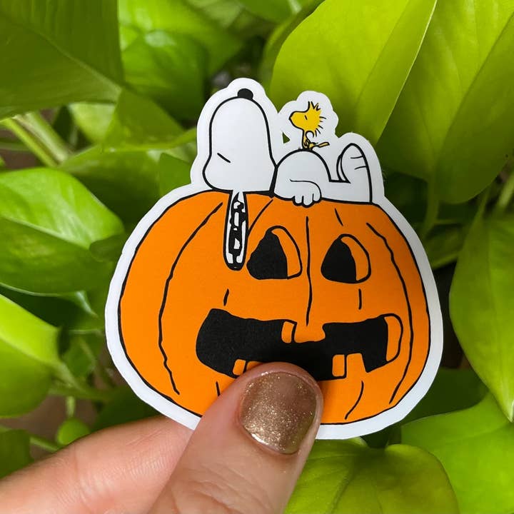 littlevintagetale - Vendita all'ingrosso Adesivo - Snoopy on Pumpkin - l'adesivo di Halloween con la fantastica zucca1