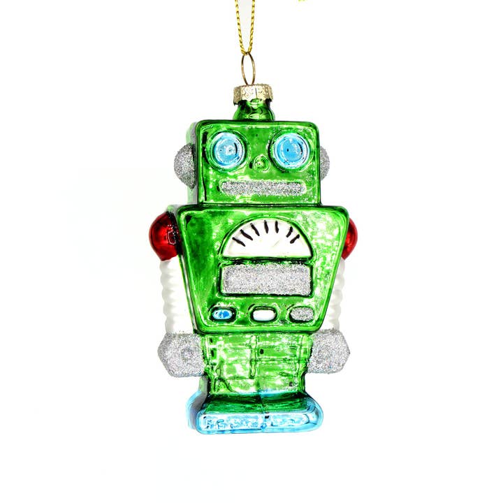 Green Robot, Retro Glass Toy Ornament Stocking Stuffer Gift for wholesale by Chive