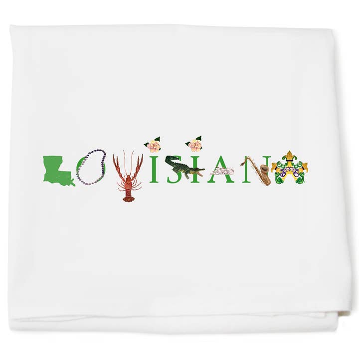 Asciugamano a sacco di farina Louisiana per la vendita all'ingrosso da parte di Tina Labadini Designs