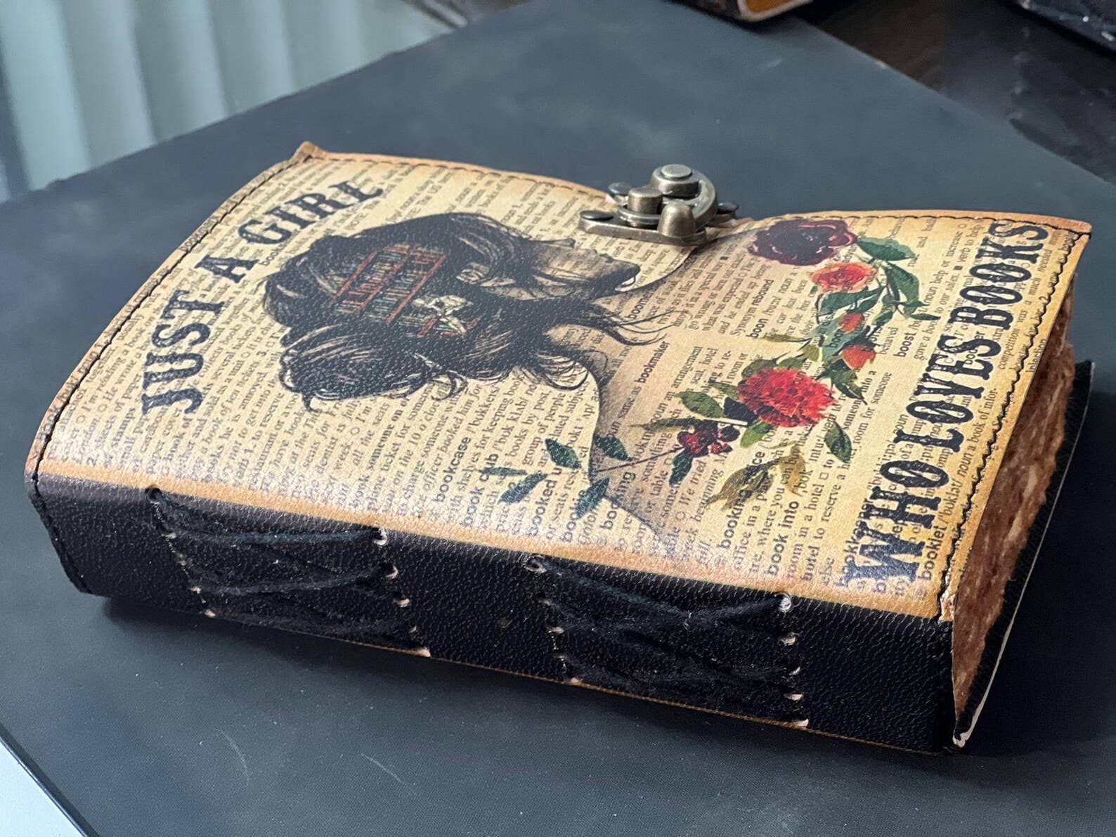 MNM HANDICRAFTS - Wholesale Journal/Diary - Just a Girl Who Loves Books – UV Print Leather Journal 6