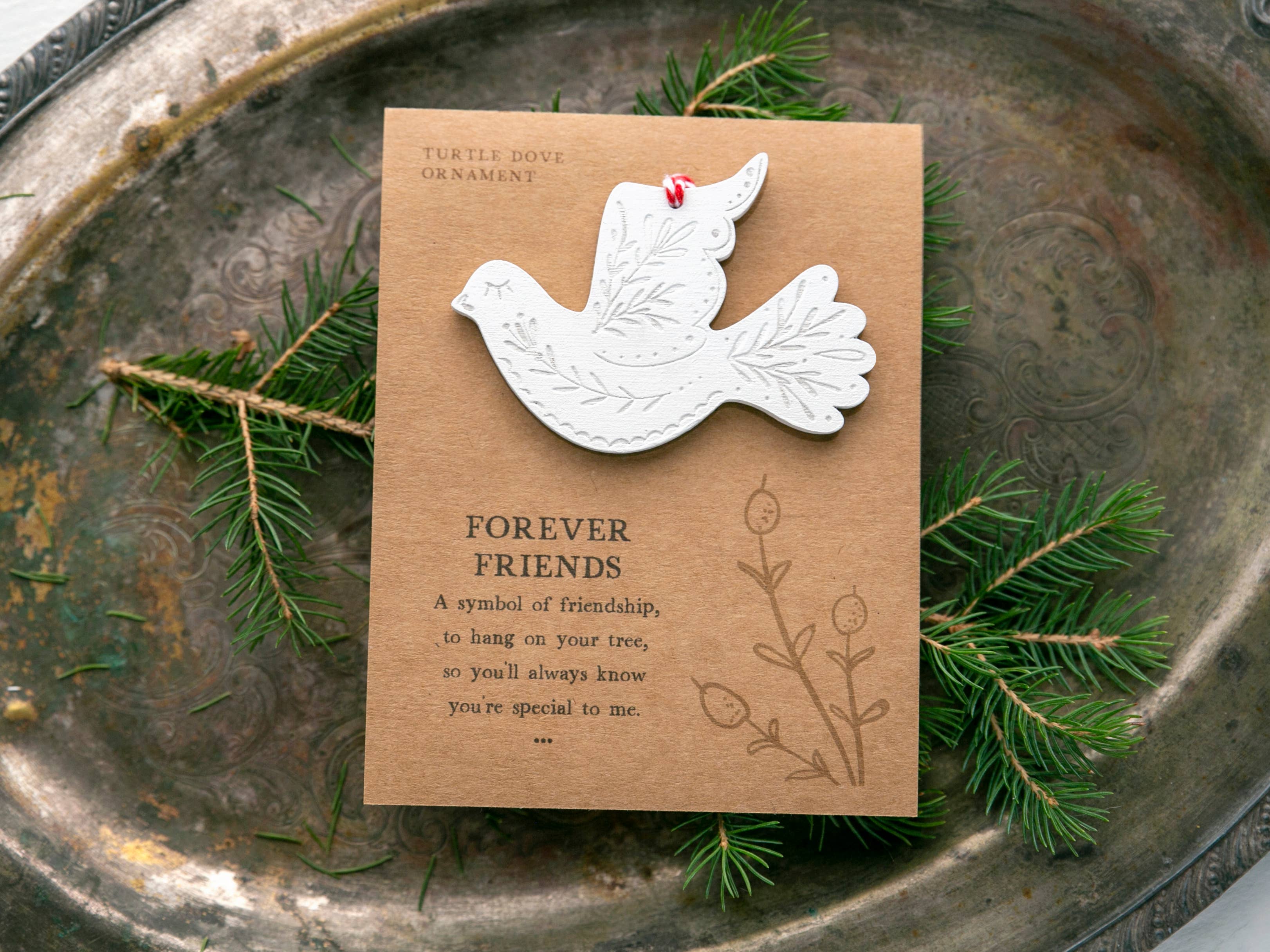 Little Red Hen Goods - Wholesale Ornament - Turtle Dove Friendship Christmas Ornament