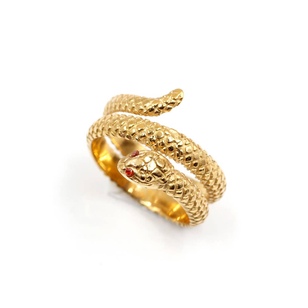 Awaken – wholesale Cocktail/statement ring – Vintage Gold Snake Ring-A-457