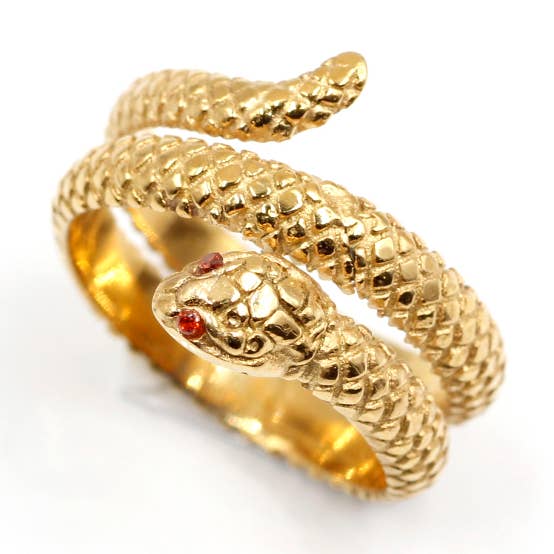Awaken – wholesale Cocktail/statement ring – Vintage Gold Snake Ring-A-4570