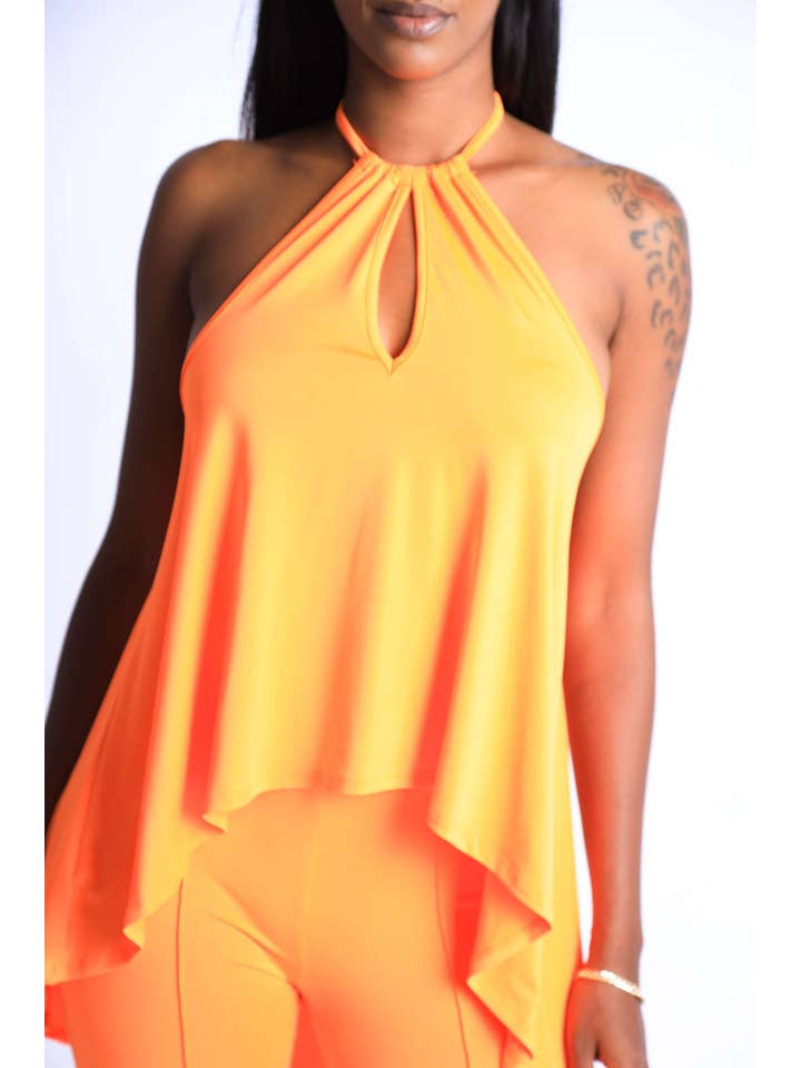 ARANCIO Set High Low Helter con pantaloncini da bici in vendita all'ingrosso su Faire3