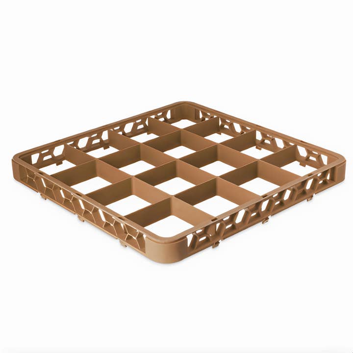 EcoQuality - Wholesale Dish Drying Mat/Rack - Dishwasher Rack Extender, Full Size 16 Glass Compartment Brown
