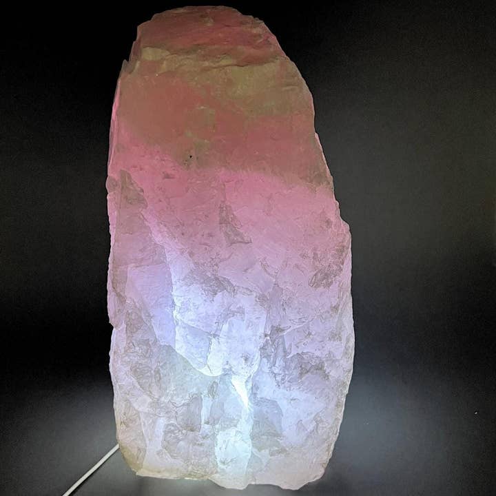 Crystal River Gems LLC - Wholesale Spiritual Stone/Crystal - Rose Quartz Lamp 3 Inch Wood Base Size 2.5 to 3.5 Inches Crystal Decor1