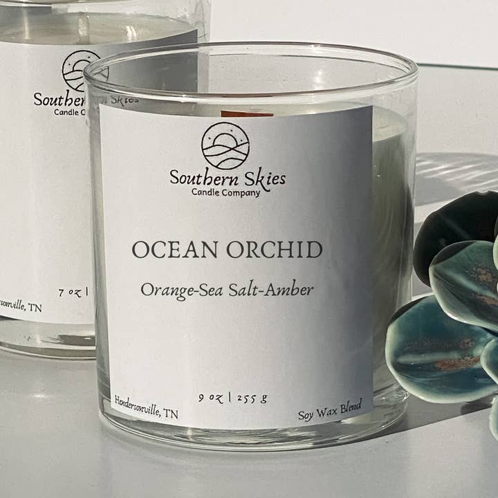 Ocean Orchid Soy Ljus för wholesale av Southern Skies Candle Company