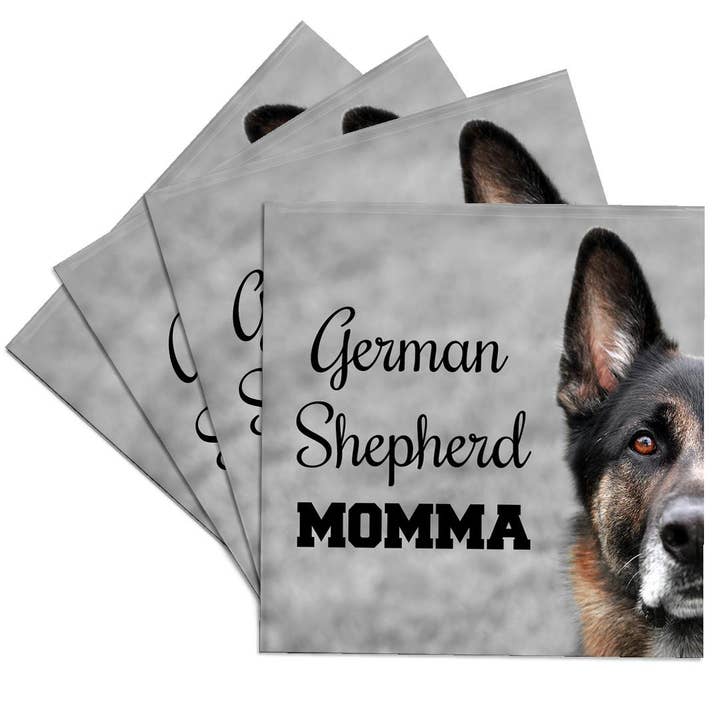 3dRose – Engroshandel Bordskånere – 3dRose, Foto af en schæferhund med Schæferhundemor i sort., Bordskåner