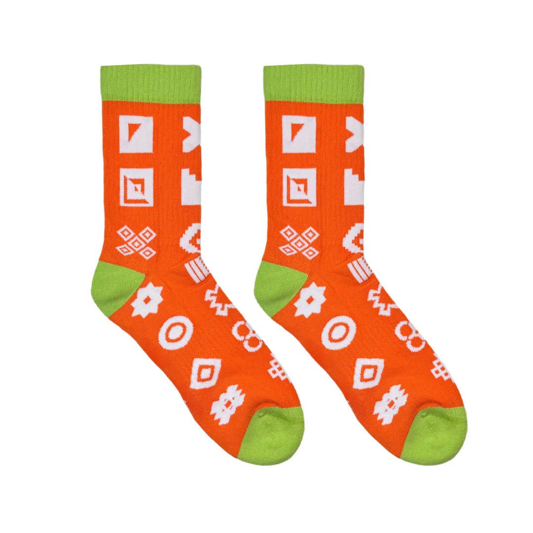 Afropop – wholesale Socks – Unisex – Orange Icon Sports Socks0