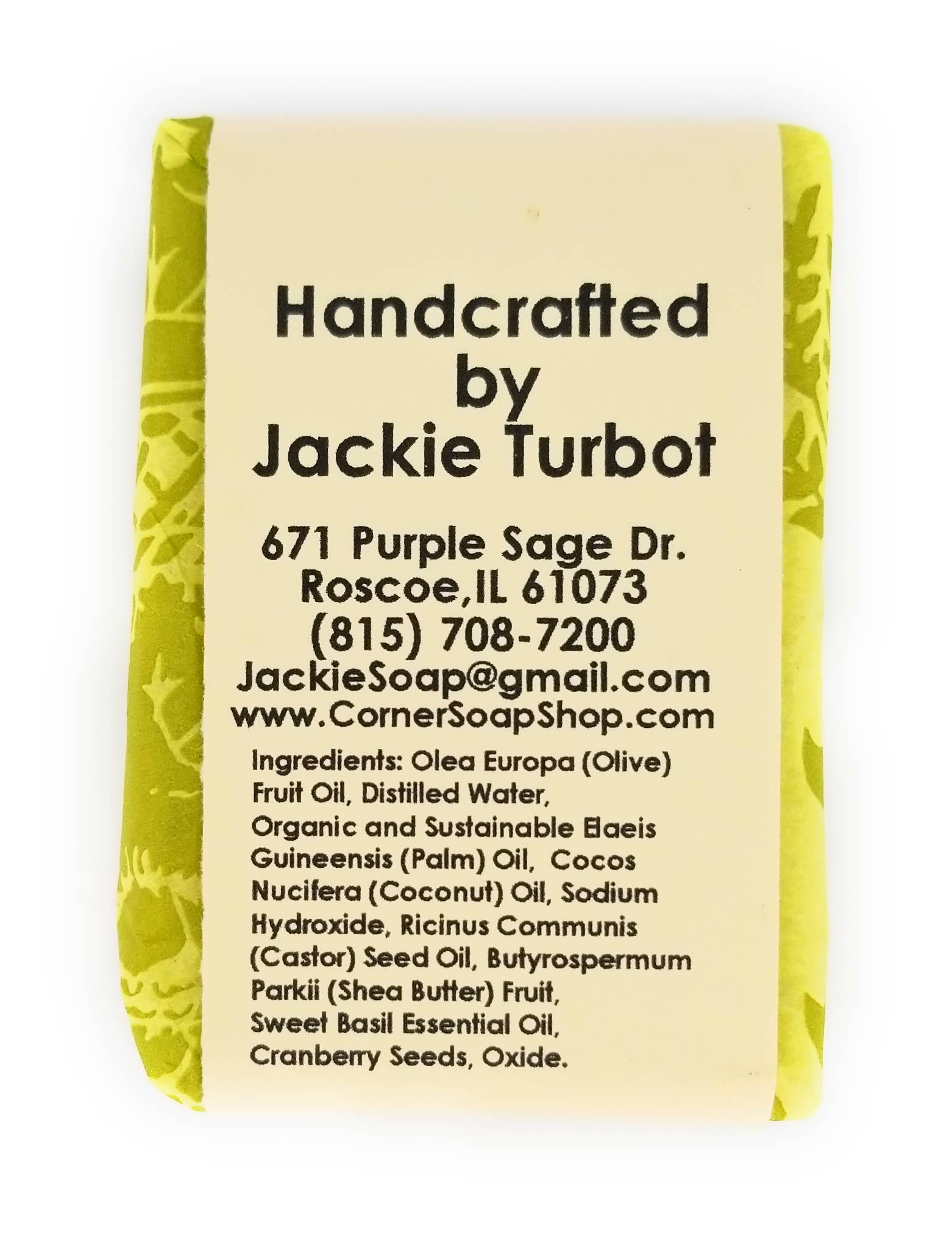 Corner Soap Shop - Wholesale Bar Soap - Basil 100% Natural Shea Butter Soap4