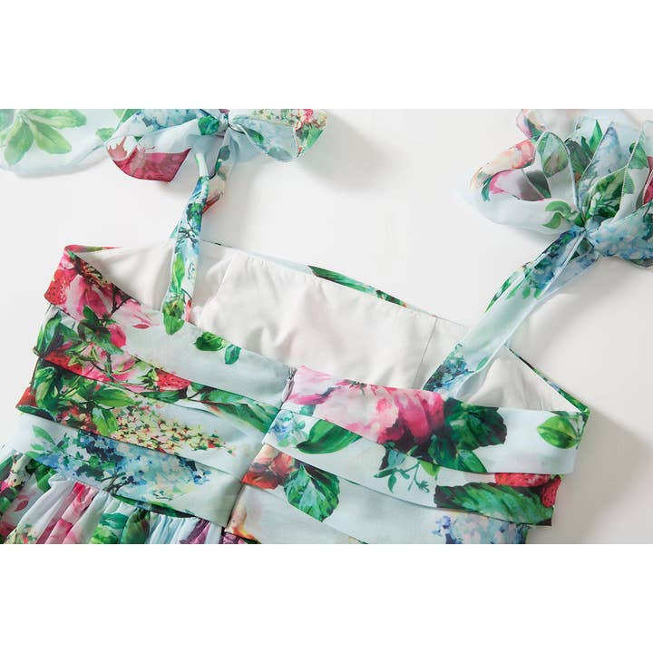 green Resort rose mesh tulle flare dress for wholesale on Faire2