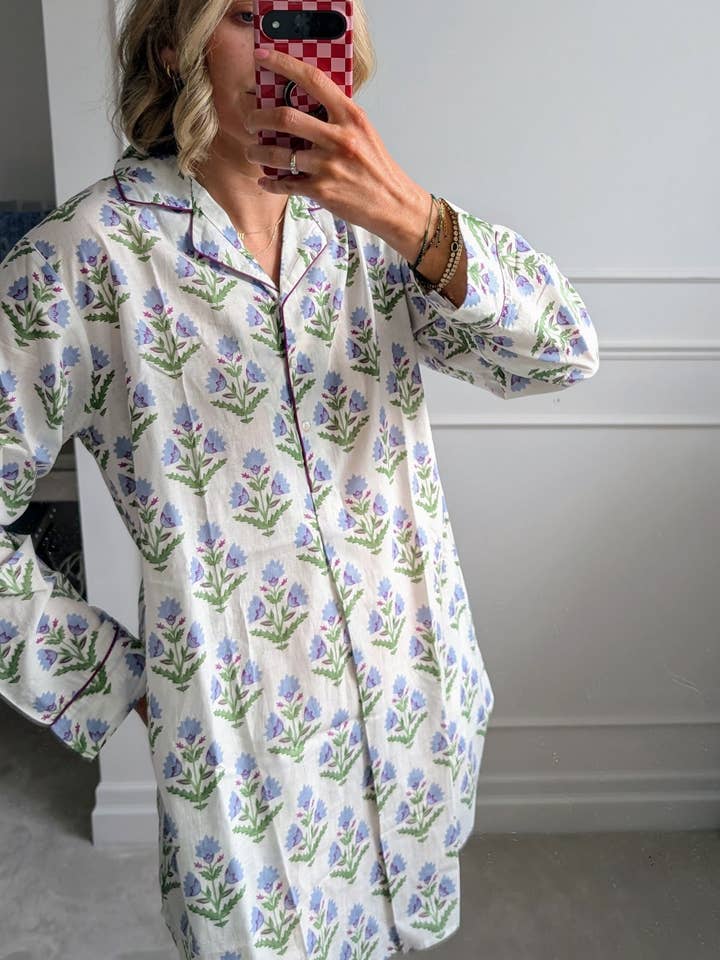 LNH EDIT - Wholesale Nightshirt - Women's - Hilary Blue Nightshirt1