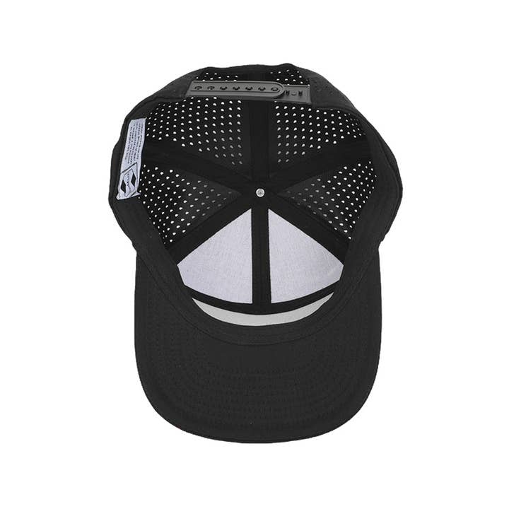 SixHats Supply Co - Wholesale Flat Brim Cap - Unisex - Black & White Explorer Tradesman Waterproof Hat