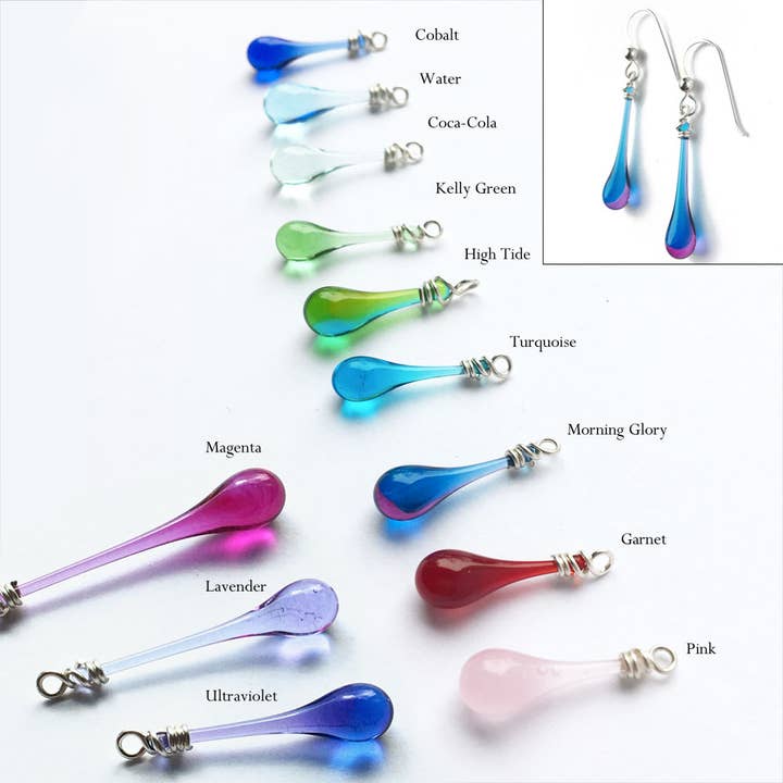 Sundrop Jewelry - Wholesale Dangle Earrings - Birthstone Colored Glass Teardrop Earrings13