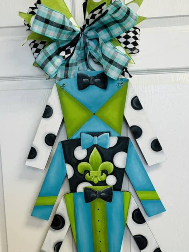 Derby Triple Jockey Silk Door Hanger for wholesale by Chelle Belle's Creations
