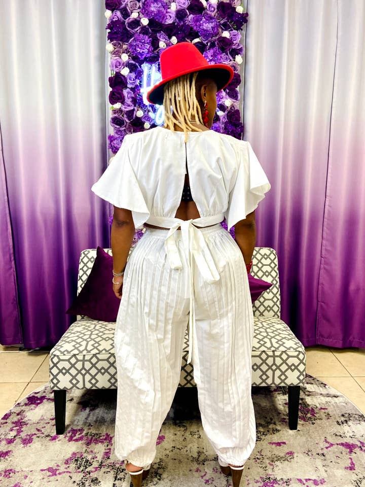 India Batik - Vente Ensemble haut et pantalon (PAS d'intérieur) - Femme - Pantalon court et sarouel - Blanc11