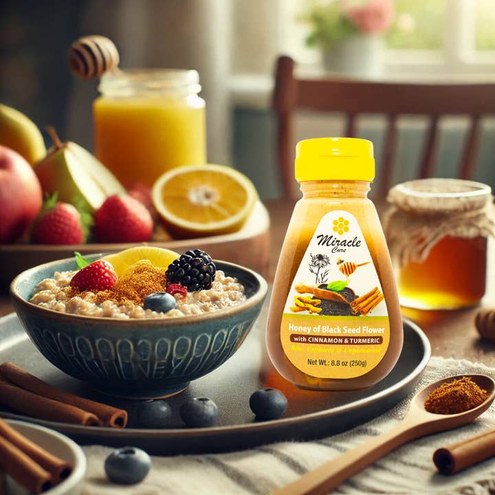 Honey World Inc - Vendita all'ingrosso Miele - Miele di Semi Neri con Cannella e Curcuma
