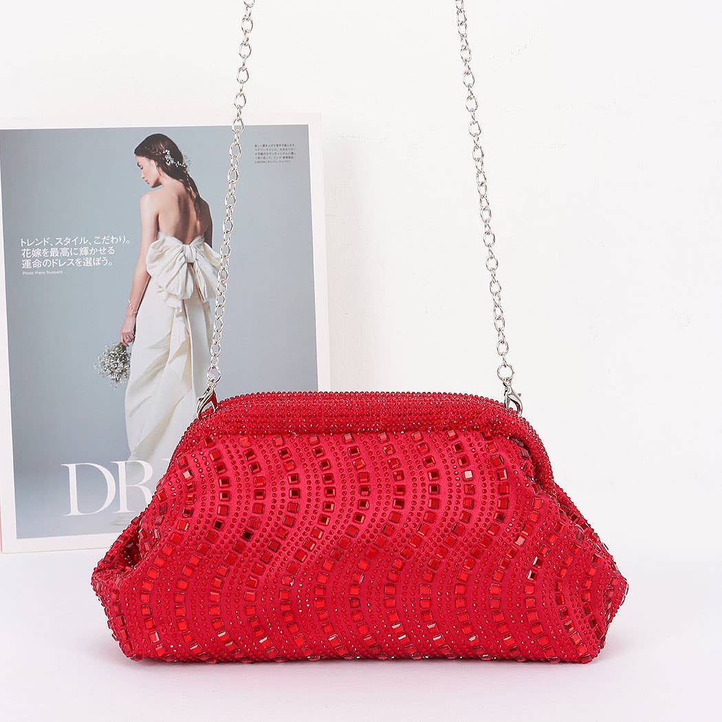 3AM BY H&D ACCESSORIES – wholesale Clutch bag – women's – Rhinestone Satin Clutch1