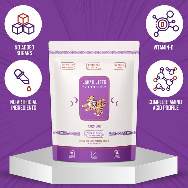 Lunar Lifts Nutrition – Engroshandel Protein-/superfoodpulver – Taro Ube proteinpulver med græsfodret valleisolat til Boba-te3