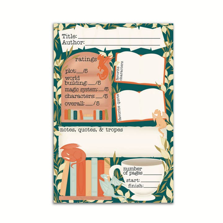 Meaggie Moos - Wholesale Notepad - 4x6 Book Review Post-it Notepad | Littlest Book Dragon0