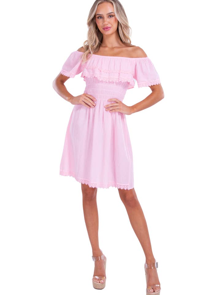 NW1066 - Baby Pink Cotton Dress for wholesale by Seaspice Resort Wear