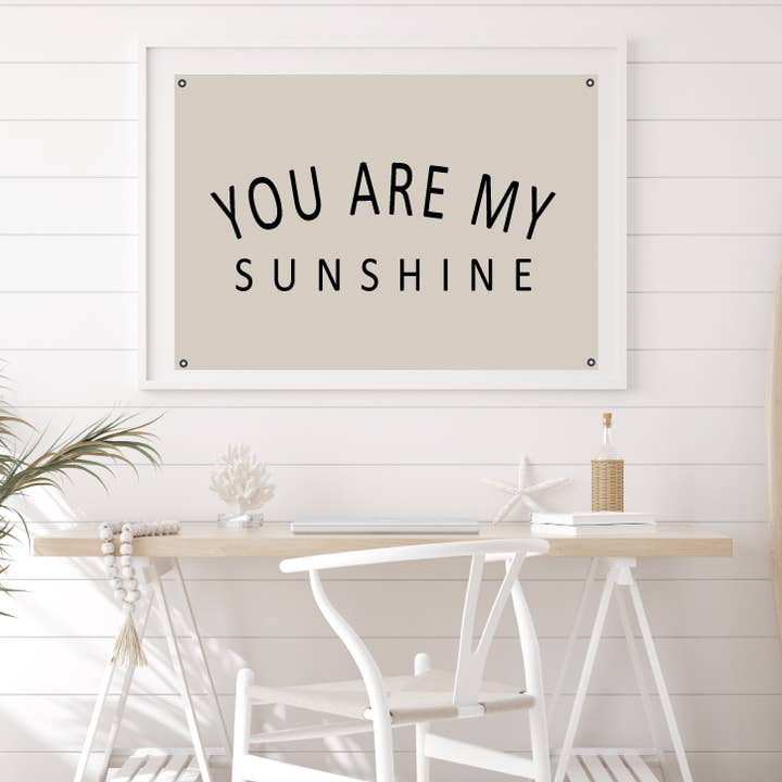 You Are My Sunshine, Vintage Style Canvas Hanging Banner for wholesale by Red Barn Canvas