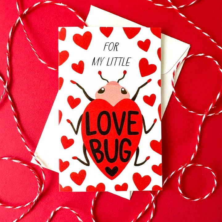 Yeppie Paper - Vendita all'ingrosso Biglietti per San Valentino - Mini biglietto di auguri Love Bug per San Valentino
