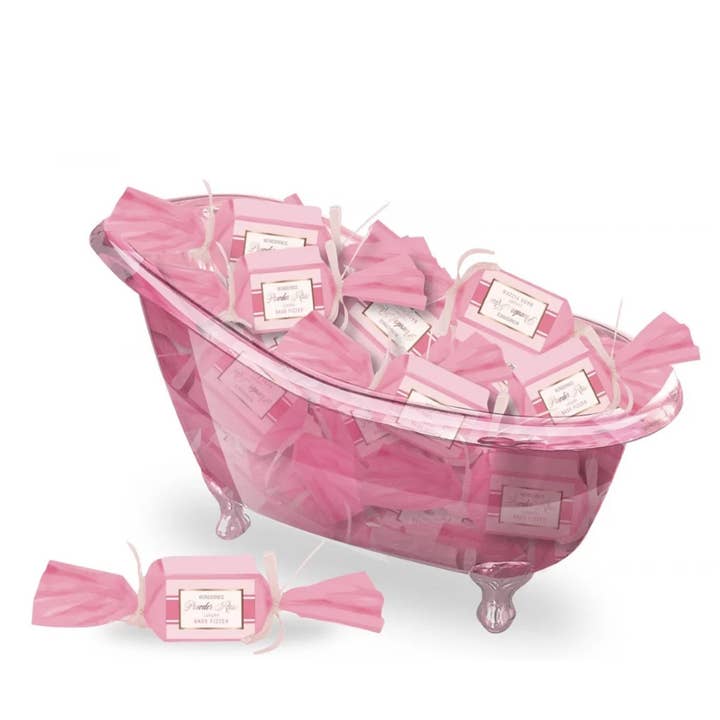 IngrossoBeauty by INCI Srl - Wholesale Bath Bomb/Fizz - Bon Bon Fizzer Powder Rose In Bathtub