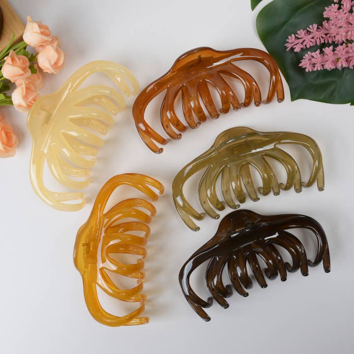TheDivaSoap - Wholesale Hair Clip - Women's - Large Lazy Transparent French Hair Claw Clip
