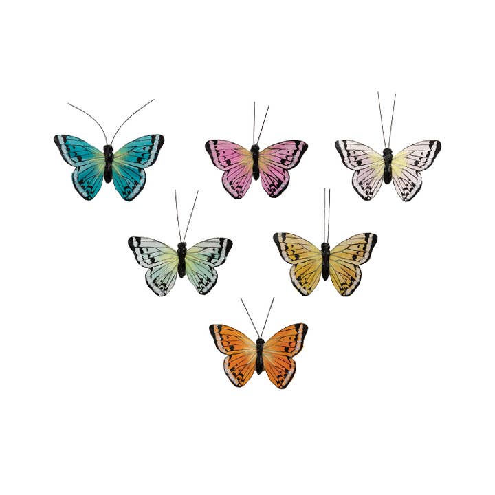 6/Set, Multi-Color Butterfly Clips for wholesale by Col House Designs