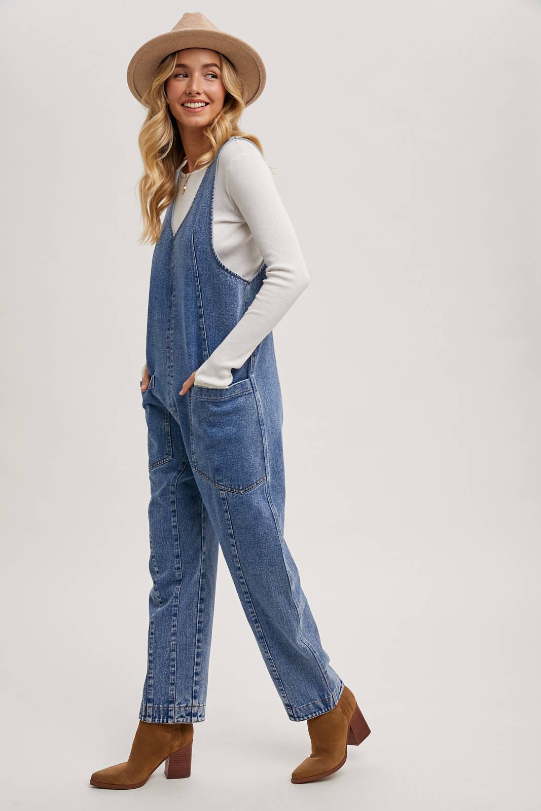 Bluivy - Wholesale Jumpsuit - Women's - DENIM JUMPSUIT IN A RELAXED FIT WITH HAREM LEGS12