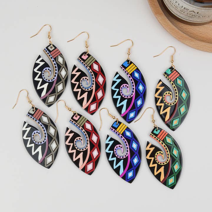 Pendientes en forma de lágrima acrílicos bohemios para venta al por mayor de SoapElenGlen