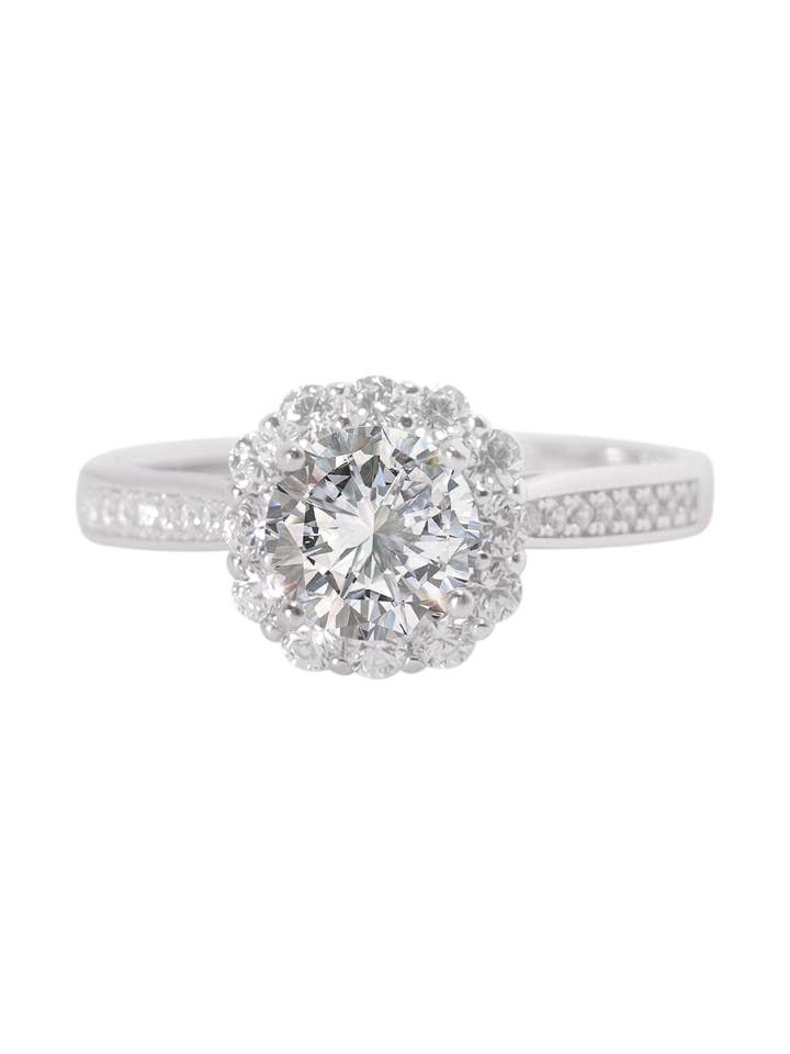 Sterling Silver Moissanite Engagement Ring - SS for wholesale by Zoey Simmons