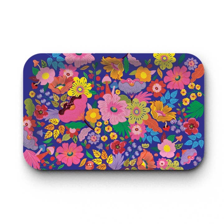 Rechthoekig dienblad van kraftpapier (28x18 cm) - Floral forest voor wholesale door Hirondelle & Cie