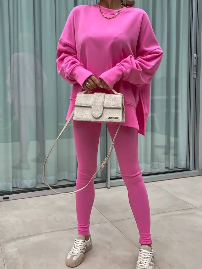 Rosa Clothing - Wholesale Lounge Set - Women's - slouchy plain sweatshirt & leggings set