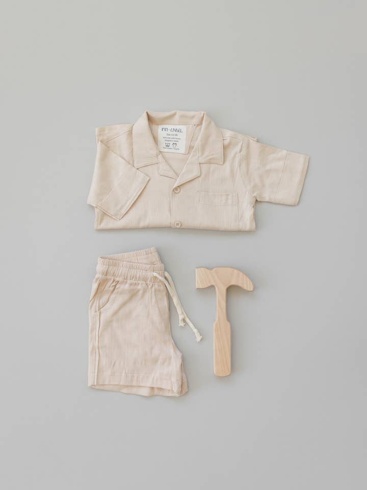 Beige Cotton Linen Set in Natural for wholesale on Faire2