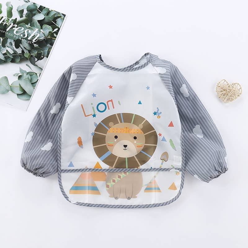 PatPat - Wholesale Bib - Baby - Baby Cartoon Animal Long Sleeve Waterproof Reversible Bibs1