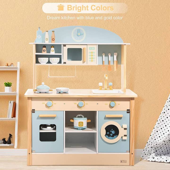 Robud & Mewoofun Official Store - Vendita all'ingrosso Set di giocattoli - Bambini - Robud Grande Cucina Giocattolo in Legno per Bambini Chef Gioco di Ruolo
