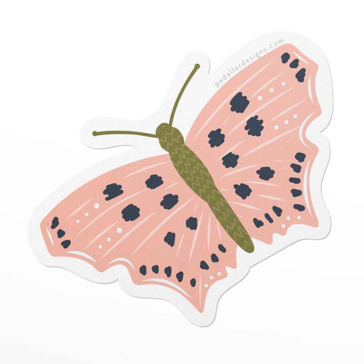 Pink Butterfly Vinyl Sticker for wholesale by Pedaller Designs