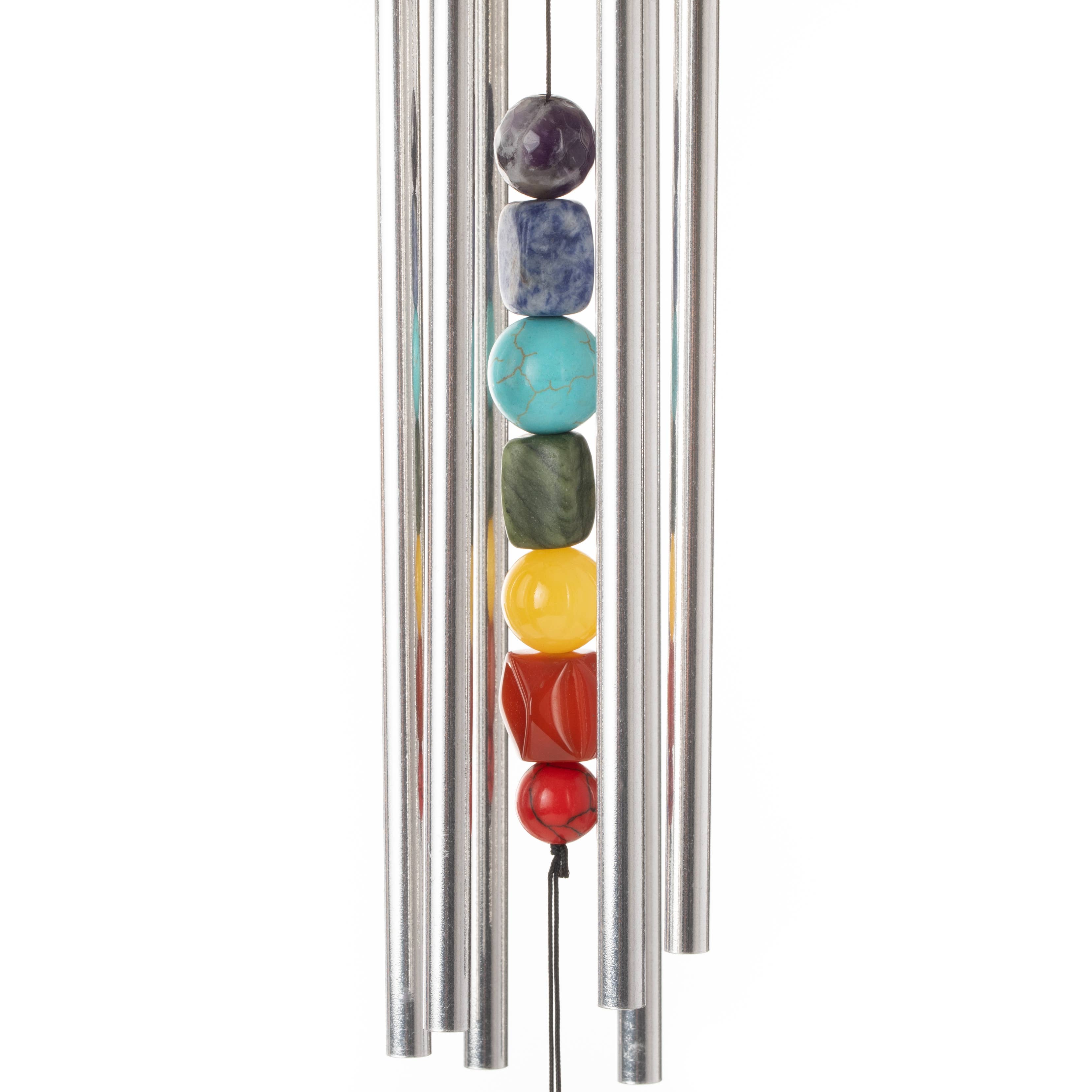 Woodstock Chimes - Wholesale Wind Chime - Woodstock Chakra Chime™ - Seven Stones, Silver3