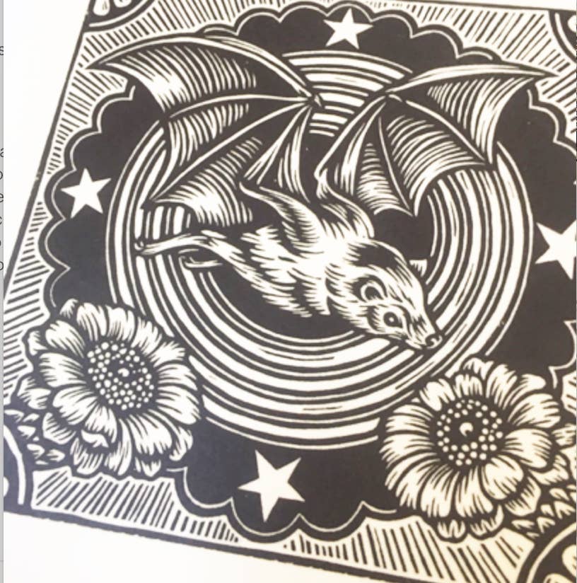 Horse & Hare – wholesale Art print – Fruit Bat Square Flat Card Print1