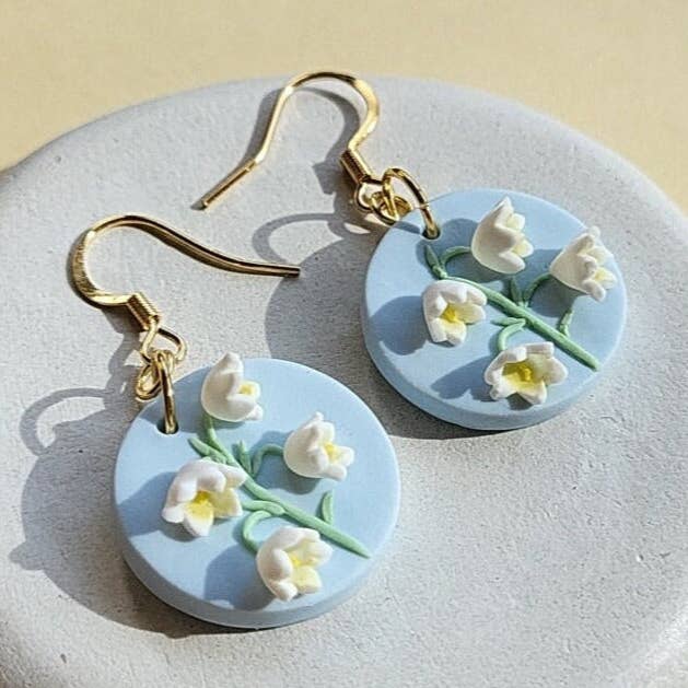 Brincos Lírio-do-vale • Joias Orquídea-sino • Presente para o Dia da Mãe por atacado de NoomCottageClay