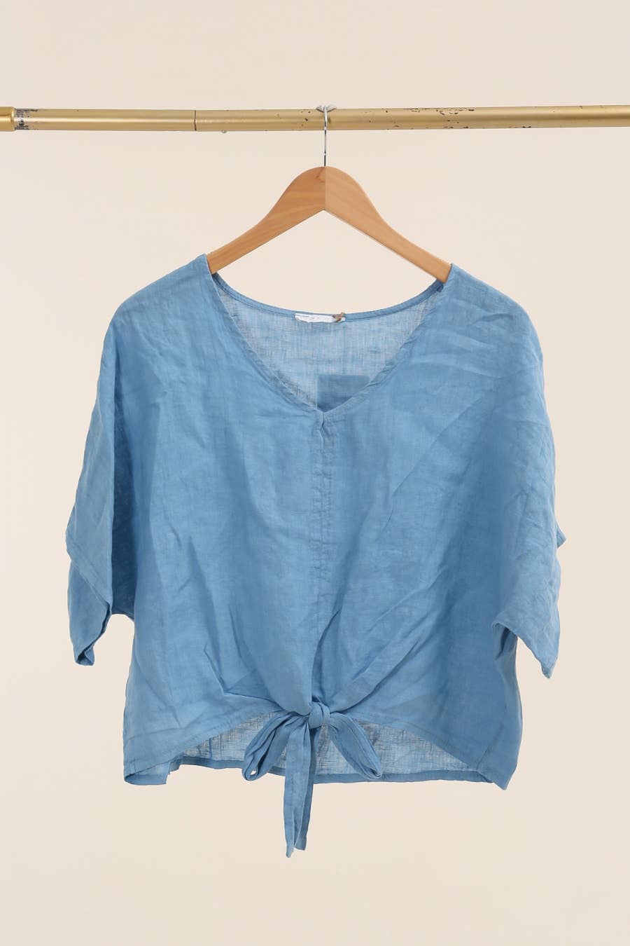 LÉA & LUC - Wholesale Overhemd met knopen - Dames - 100% linnen blouse met korte mouwen REF. 250715