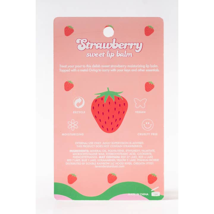 Lavender Stardust - Wholesale Lip Balm - STRAWBERRY SWEET KEYCHAIN LIP BALM