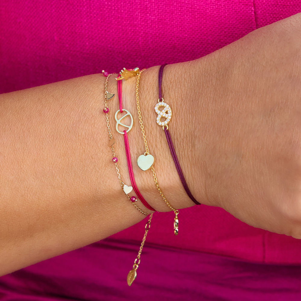 Leaf Jewelry - Wholesale Charm/Dangle Bracelet - Lucky bracelet “Pretzel”, 925 sterling silver, blue6