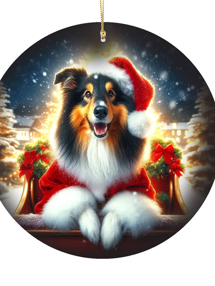 Ornement en porcelaine Collie Tri - Noël pour la vente par Best of Breed Products