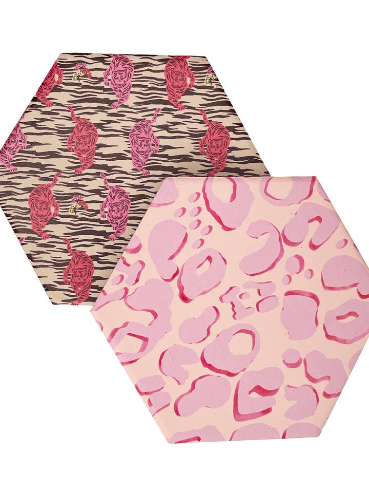 4 Piece Ceramic Coaster Set for wholesale by Hilary MacMillan