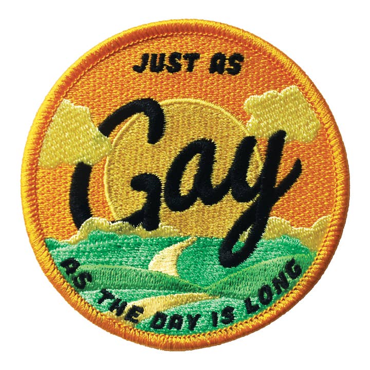 Just As Gay (Iron-On Patch) for wholesale by Retrograde Supply Co.