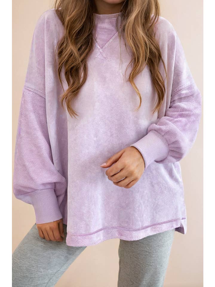 LA Society - Wholesale Sweatshirt - Women's - Mineral Wash Drop Shoulder Pullover Sweatshirt (S-2X)0